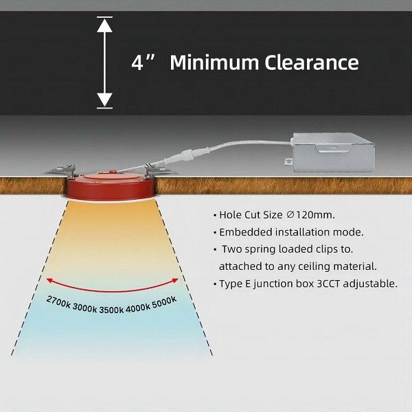 Recessed Fire Resistant Downlights , COB 5CCT CRI 90 10w LED Downlights
