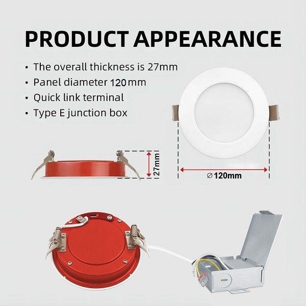 Recessed Fire Resistant Downlights , COB 5CCT CRI 90 10w LED Downlights